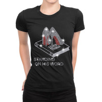 Holy Bible Stand On His Word Rhinestone Funny Christian T Shirt Ladies Fitted T-shirt | Artistshot