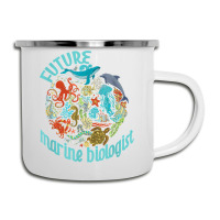 Future Marine Biologist Ocean Life Drawing Whale Octopus Camper Cup | Artistshot