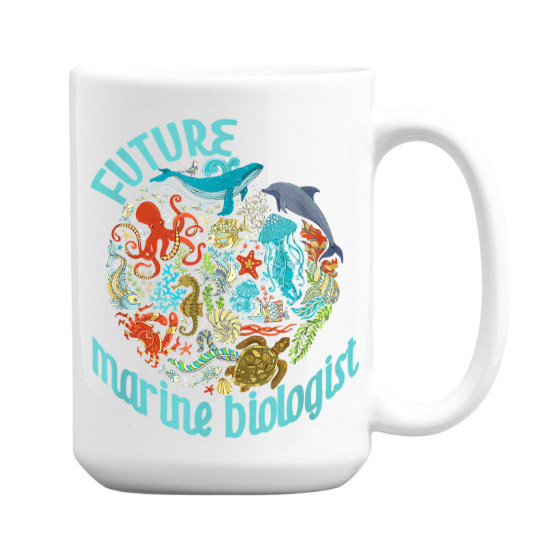 Future Marine Biologist Ocean Life Drawing Whale Octopus 15 Oz Coffee Mug | Artistshot