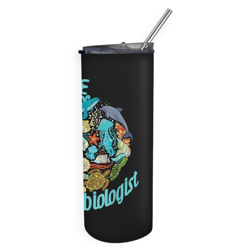 Future Marine Biologist Ocean Life Drawing Whale Octopus Skinny Tumbler | Artistshot