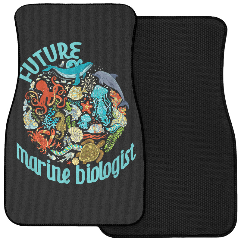 Future Marine Biologist Ocean Life Drawing Whale Octopus Front Car Mat | Artistshot