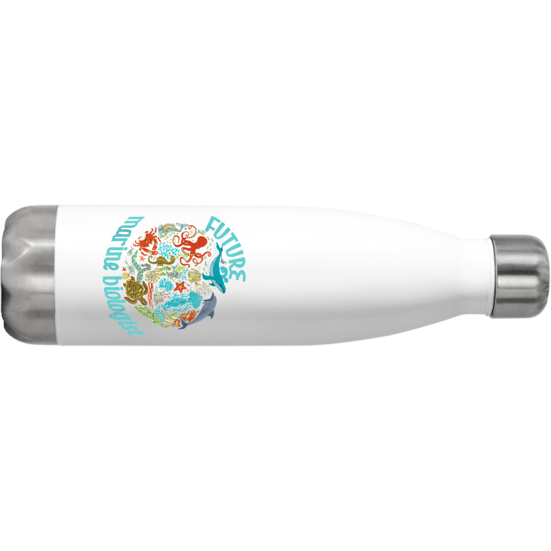 Future Marine Biologist Ocean Life Drawing Whale Octopus Stainless Steel Water Bottle | Artistshot