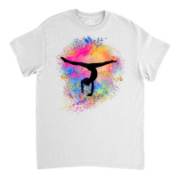 Girls Rainbow Gymnastics Female Gymnast Silhouette Handstand T Shirt Classic T-shirt | Artistshot