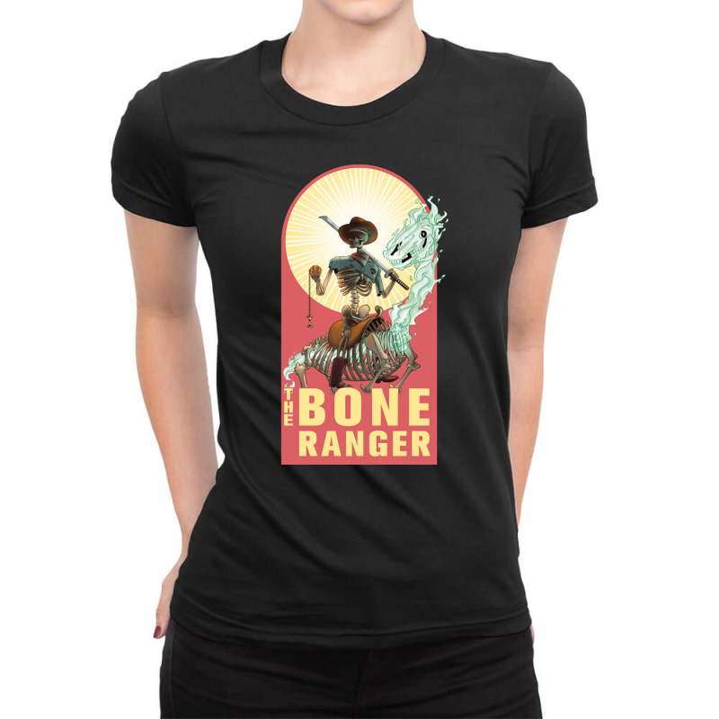 The Bone Ranger, The Bone Ranger Vintage, The Bone Ranger Art, The Bon Ladies Fitted T-Shirt by cm-arts | Artistshot