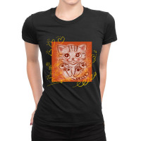 American Shorthair, American Shorthair Art, American Shorthair Vintage Ladies Fitted T-shirt | Artistshot