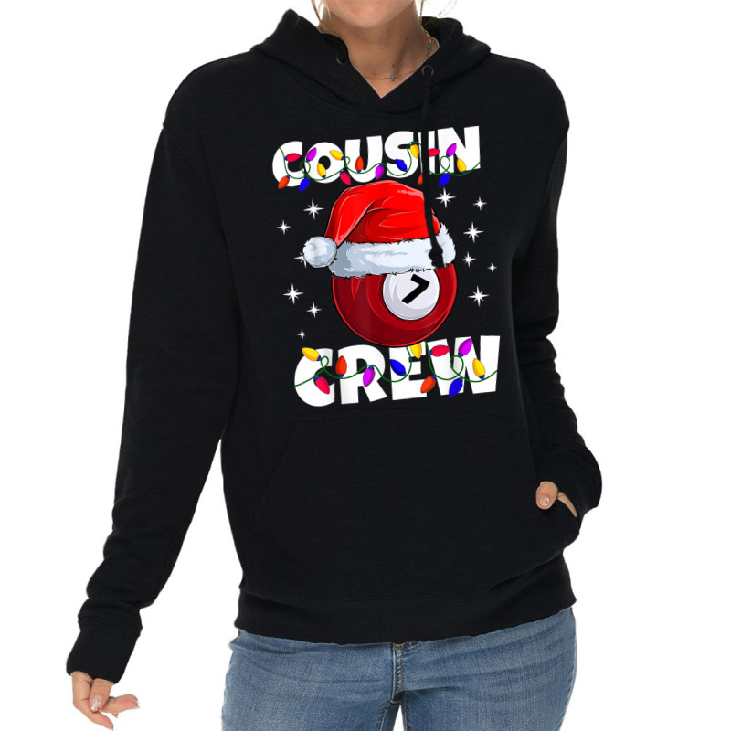 Billiard 7 Ball Play Pool Cousin Crew Christmas Lights Lightweight Hoodie | Artistshot