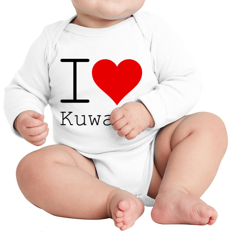 I Love Kuwait Long Sleeve Baby Bodysuit by Perfect Designers | Artistshot