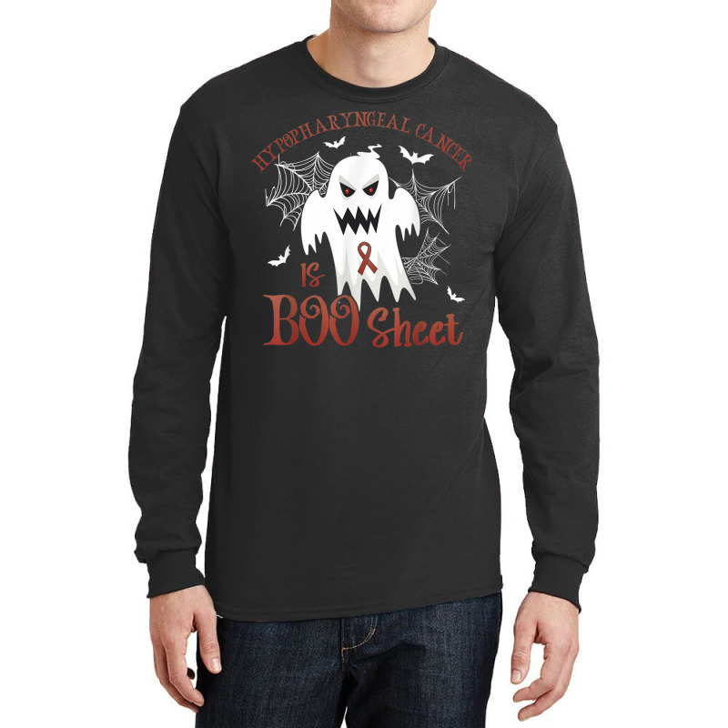 Hypopharyngeal Cancer Is Boo Sheet Burgundy Ivory Ribbon Long Sleeve Shirts | Artistshot