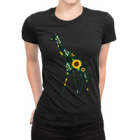 Giraffe Sunflower Girl Floral Ruminant Hawaiian Women Gift Ladies Fitted T-shirt | Artistshot