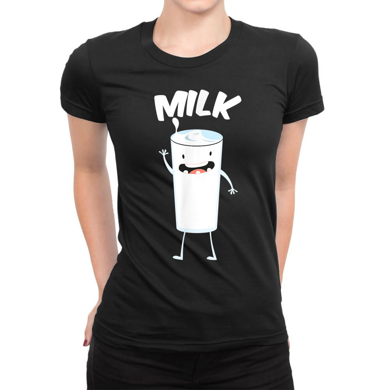 Milk Glass Halloween Costume Smiling Pun Funny Gift T Shirt Ladies Fitted T-Shirt by fashyshaevozho | Artistshot