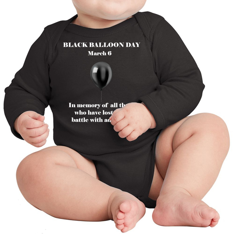 Black Balloon Day Overdose Awareness Addition T Long Sleeve Baby Bodysuit | Artistshot