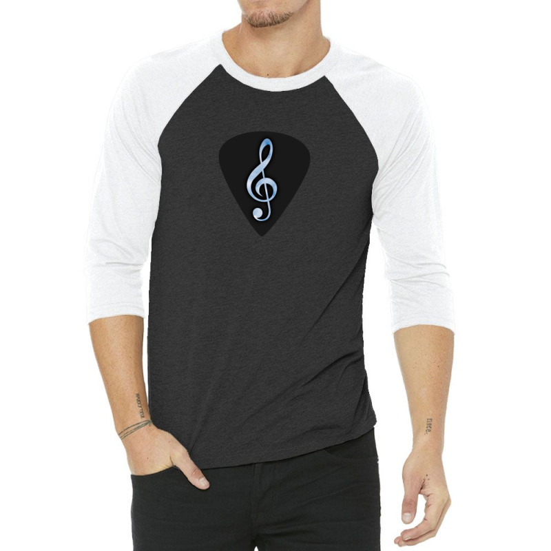 Music Note On Guitar Pick 3/4 Sleeve Shirt by cm-arts | Artistshot