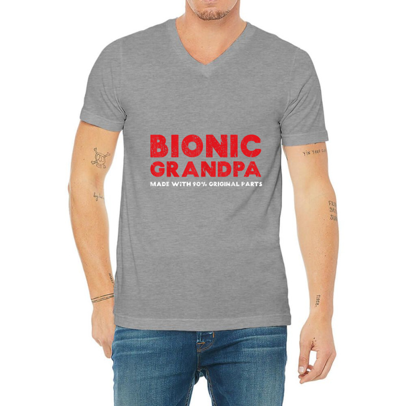 Mens Bionic Grandpa Knee Hip Replacement 90 Original Parts V-neck Tee | Artistshot