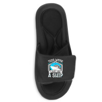 Cruise Ship Vacation Pun This Week I Dont Give A Ship Slide Sandal | Artistshot