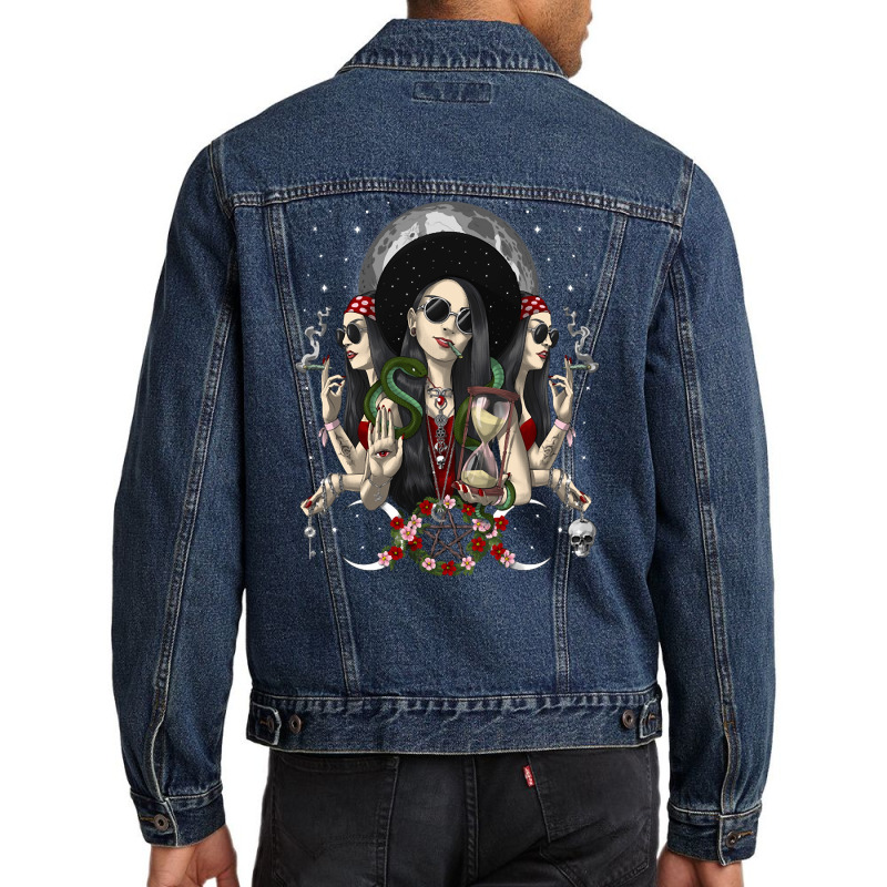 Hecate Triple Moon Goddess, Hecate Triple Moon Goddess Art, Hecate Tri Men Denim Jacket by SHYYTTR567 | Artistshot