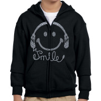 Smile Headphone Rhinestone Design For Woman Birthday Gril Youth Zipper Hoodie | Artistshot