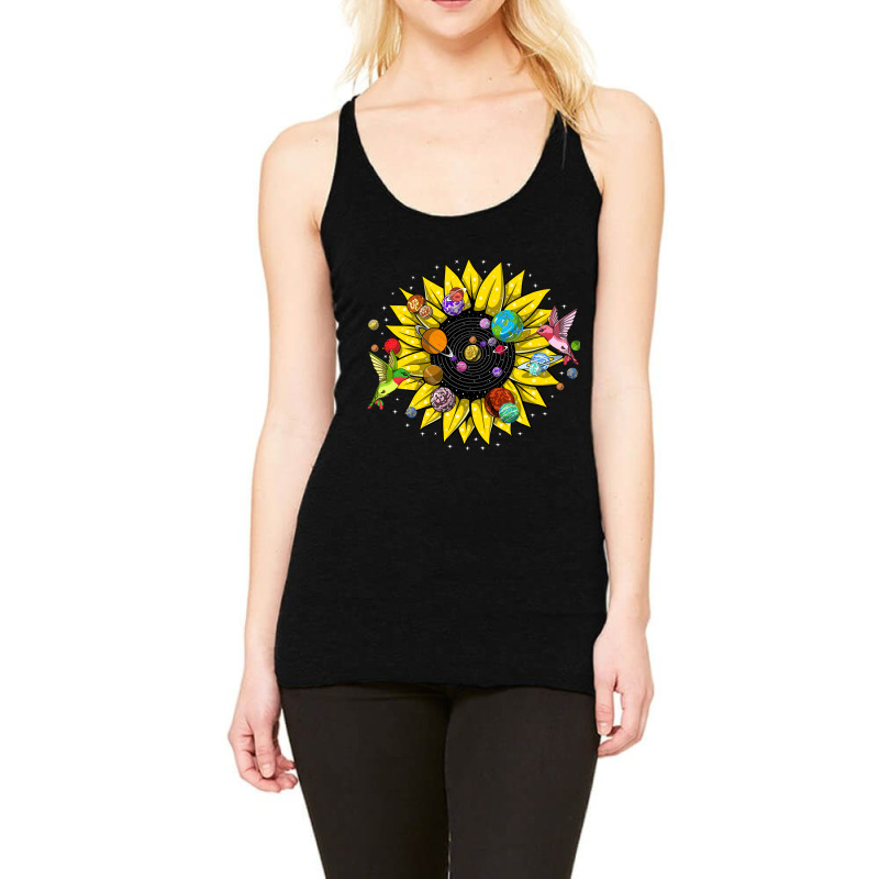 Solar System Sunflower, Solar System Sunflower Art, Solar System Sunfl Racerback Tank by SHYYTTR567 | Artistshot