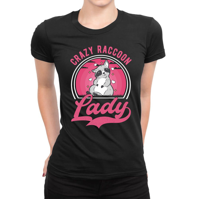 Crazy Raccoon Lady, Crazy Raccoon Lady Art, Crazy Raccoon Lady Vintage Ladies Fitted T-Shirt by SHYYTTR567 | Artistshot