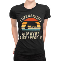 I Like Manatees And Maybe 3 People Sea Cow Lover Retro Men Ladies Fitted T-shirt | Artistshot