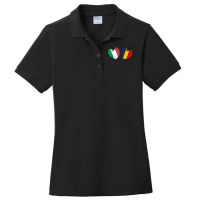 Romania Italy Heart Italian Flag Romanian Flag Love Heart T Shirt Ladies Polo Shirt | Artistshot