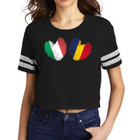 Romania Italy Heart Italian Flag Romanian Flag Love Heart T Shirt Scorecard Crop Tee | Artistshot