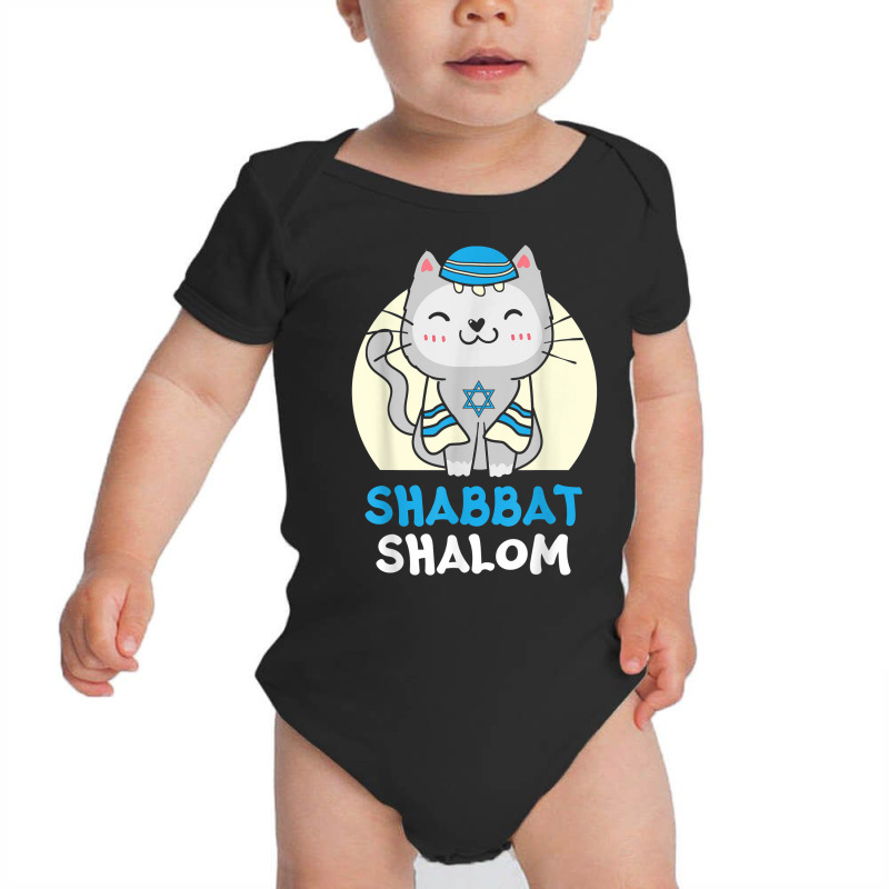 Shabbat Shalom Cat Lover Holy Day Judaism Yom Kippur T Shirt Baby Bodysuit | Artistshot