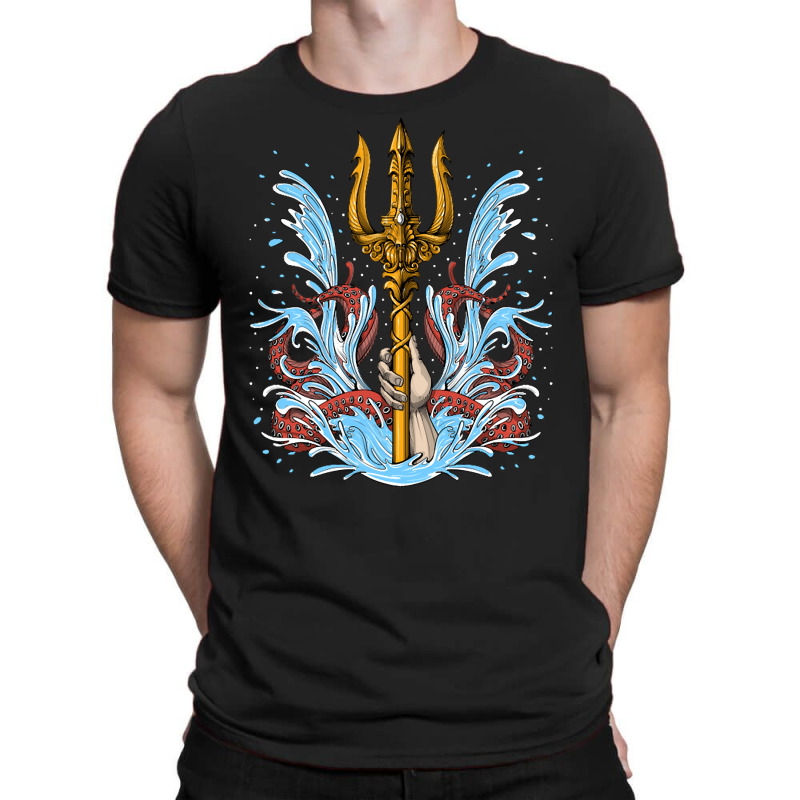 Poseidon Trident, Poseidon Trident Painting, Poseidon Trident Vintage, T-shirt | Artistshot