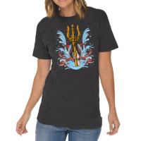 Poseidon Trident, Poseidon Trident Painting, Poseidon Trident Vintage, Vintage T-shirt | Artistshot