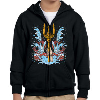 Poseidon Trident, Poseidon Trident Painting, Poseidon Trident Vintage, Youth Zipper Hoodie | Artistshot