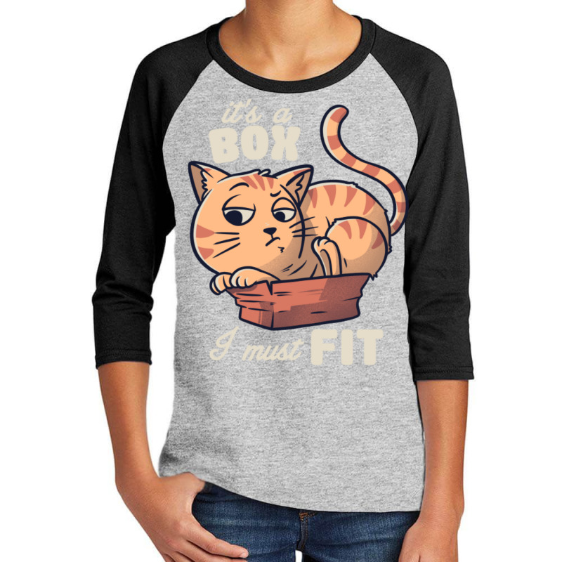 It?s A Box I Must Fit - Cute Funny Cat Gift Youth 3/4 Sleeve by cm-arts | Artistshot