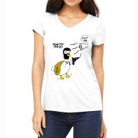 Duck With A Gun Women's V-neck T-shirt | Artistshot