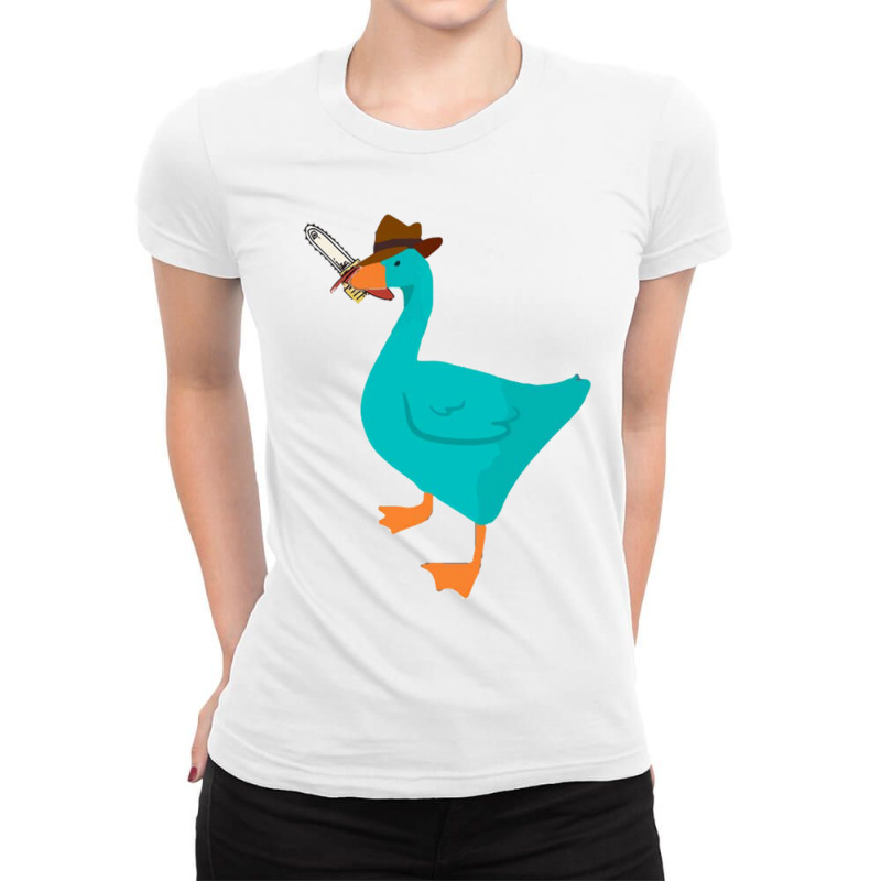 Duck With A Sword (2) Ladies Fitted T-Shirt by cm-arts | Artistshot