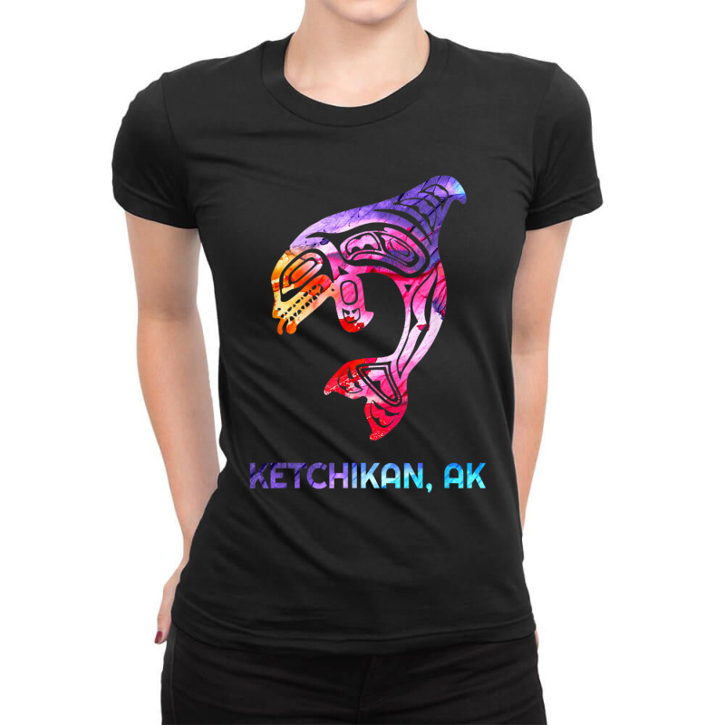 Ketchikan Alaska Se Native American Indian Orca Killer Whale Ladies Fitted T-Shirt by LaticiaSandgren | Artistshot