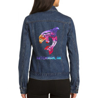 Ketchikan Alaska Se Native American Indian Orca Killer Whale Ladies Denim Jacket | Artistshot