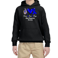 Ataxia Telangiectasia Awareness Peace Love Hope Blue Ribbon T Shirt Youth Hoodie | Artistshot