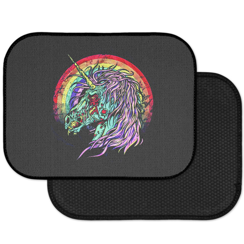 Zombie Unicorn, High Quality Microfiber, Zombie Unicorn Art, Zombie Un Rear Car Mat | Artistshot