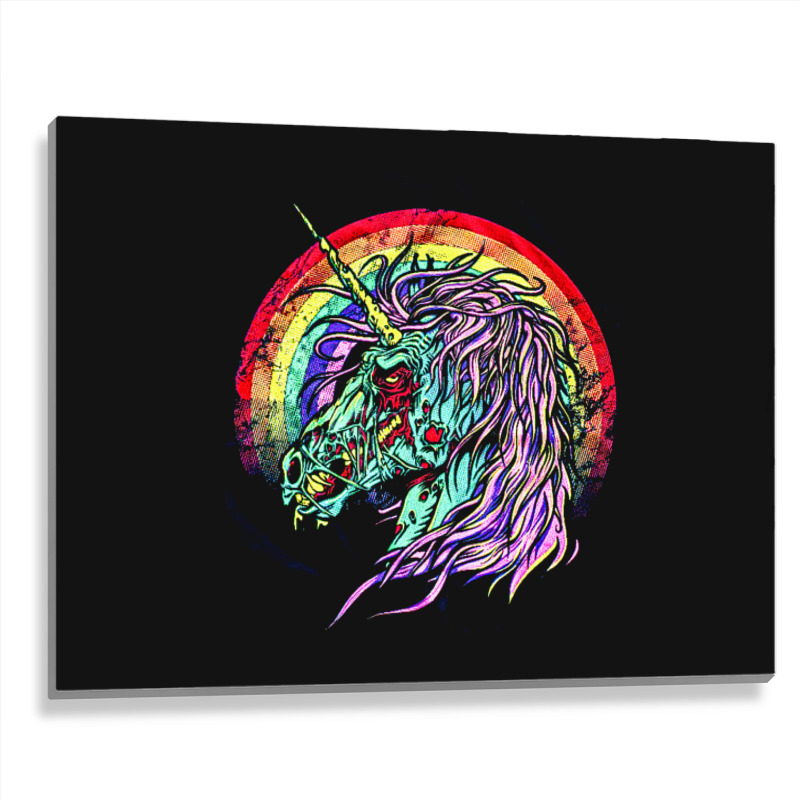 Zombie Unicorn, High Quality Microfiber, Zombie Unicorn Art, Zombie Un Metal Print Horizontal | Artistshot