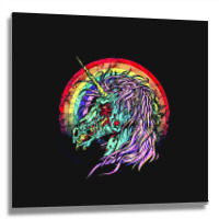 Zombie Unicorn, High Quality Microfiber, Zombie Unicorn Art, Zombie Un Metal Print Square | Artistshot