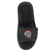 Zombie Unicorn, High Quality Microfiber, Zombie Unicorn Art, Zombie Un Slide Sandal | Artistshot