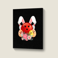 Bowling Easter Bunny Egg 2020 Rabbit Flowers Pascha Bowler Portrait Canvas Print | Artistshot