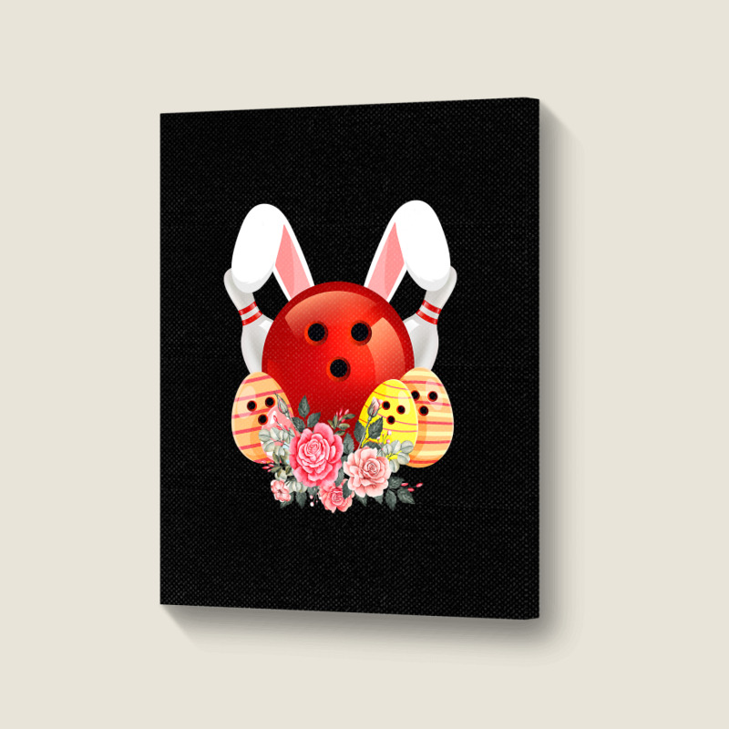 Bowling Easter Bunny Egg 2020 Rabbit Flowers Pascha Bowler Portrait Canvas Print by Haley1989 | Artistshot