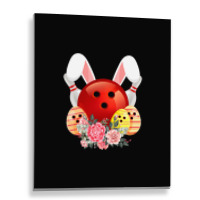 Bowling Easter Bunny Egg 2020 Rabbit Flowers Pascha Bowler Metal Print Vertical | Artistshot