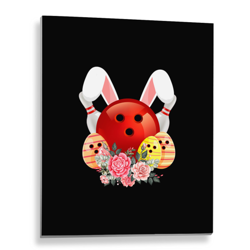 Bowling Easter Bunny Egg 2020 Rabbit Flowers Pascha Bowler Metal Print Vertical by Haley1989 | Artistshot