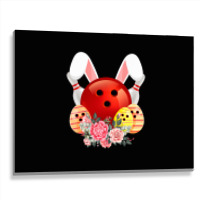 Bowling Easter Bunny Egg 2020 Rabbit Flowers Pascha Bowler Metal Print Horizontal | Artistshot