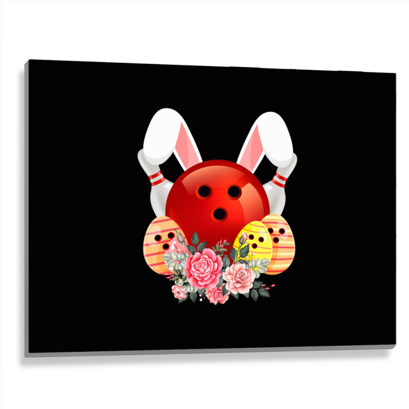 Bowling Easter Bunny Egg 2020 Rabbit Flowers Pascha Bowler Metal Print Horizontal by Haley1989 | Artistshot