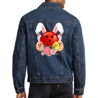 Bowling Easter Bunny Egg 2020 Rabbit Flowers Pascha Bowler Men Denim Jacket | Artistshot