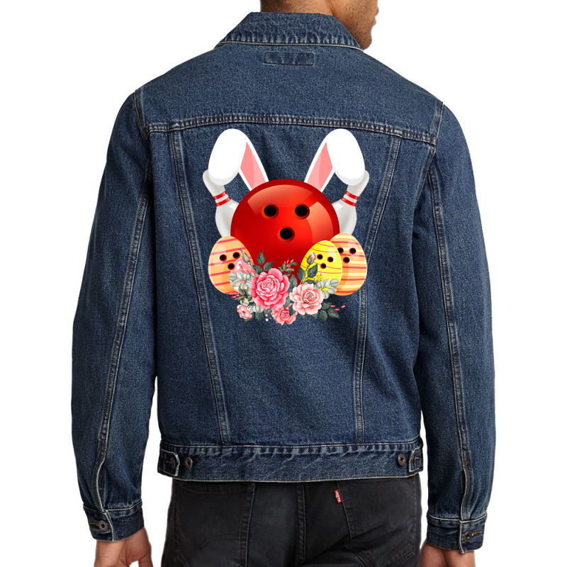 Bowling Easter Bunny Egg 2020 Rabbit Flowers Pascha Bowler Men Denim Jacket by Haley1989 | Artistshot