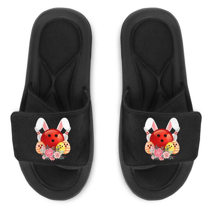 Bowling Easter Bunny Egg 2020 Rabbit Flowers Pascha Bowler Slide Sandal by Haley1989 | Artistshot