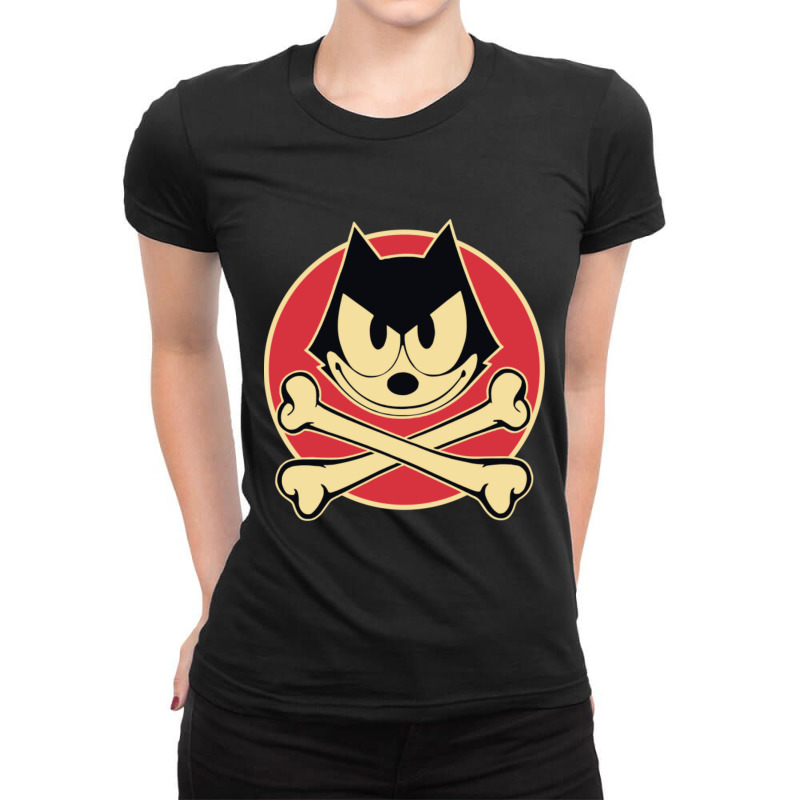 Hallo I Am The Cat Felix Ladies Fitted T-Shirt by atereabag | Artistshot