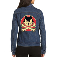 Hallo I Am The Cat Felix Ladies Denim Jacket | Artistshot